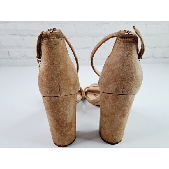 SAM Edelman Sandals Womens 9.5 M Yaro Heels Ankle Strappy Tan Leather - Picture 5 of 8